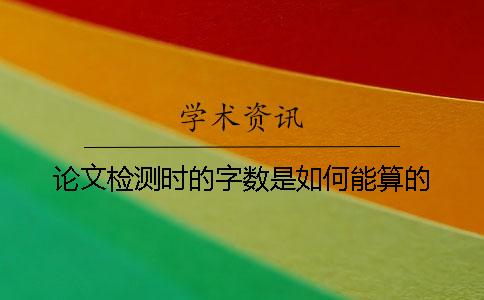 论文检测时的字数是如何能算的？