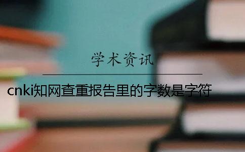 cnki知网查重报告里的字数是字符数还是字数