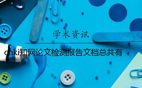 cnki学术论文检测报告文档总共有几份? cnki学术论文检测报告文档总共有几份?
