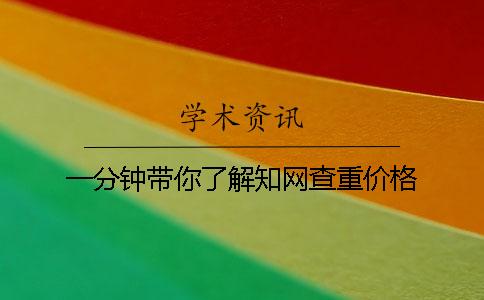一分钟带你了解知网查重价格