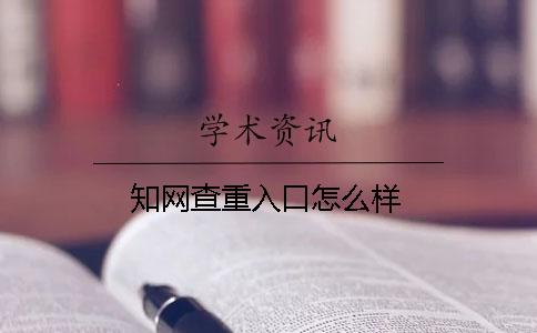 知网查重入口怎么样